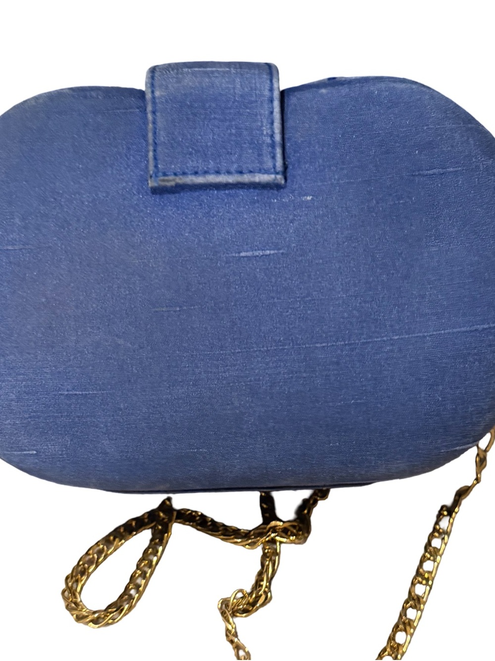 J. Renée RARE Hard Shell Vibrant Embroidered Blue Floral Design Crossbody - Picture 8 of 12